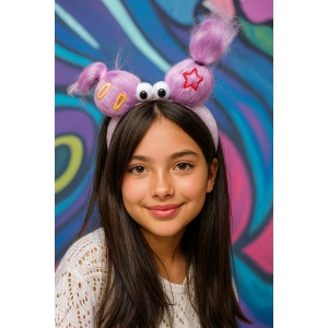 Lila Renk Canavar Figürlü Peluş Taç