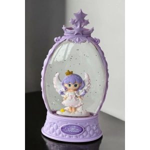 Lila Renk Kız Figürlü Müzikli Ve Işıklı Kar Küresi