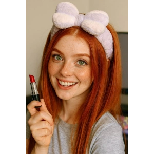 Lila Renk Kurdele Figürlü Peluş Saç Bandı