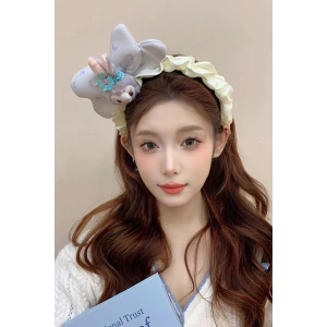 Lila Renk Tavşan Figürlü Peluş Kulaklı Taç