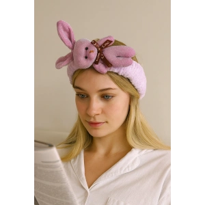 Lila Renk Tavşan Figürlü Peluş Saç Bandı