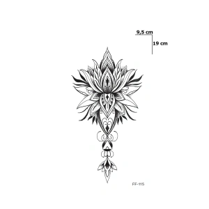 Lotus Çiçek Geçici Dövme Tattoo