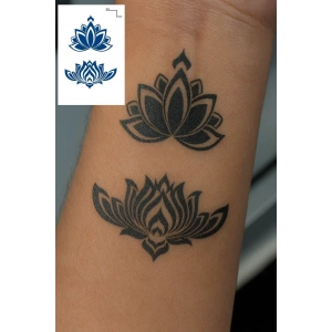 Lotus Figürlü 12 Saat Sonra Kararan Geçici Dövme Tattoo