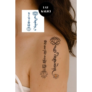 Lotus Figürlü 12 Saat Sonra Kararan Geçici Mini Dövme Tattoo