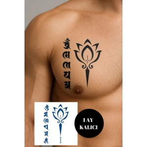 Lotus Figürlü 12 Saat Sonra Kararan Geçici Mini Dövme Tattoo