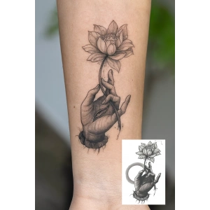 Lotus Figürlü Mini Dövme Tattoo