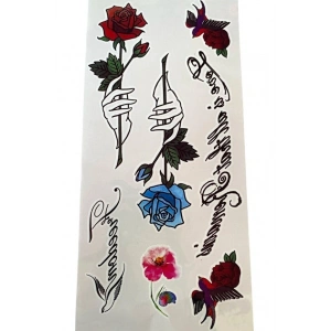Mavi Gül Geçici Dövme Tattoo