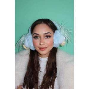 Mavi Renk Canavar Figürlü Peluş Kulaklık