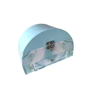 Mavi Renk Çekmeceli Ve Ayna Detaylı Takı Organizeri