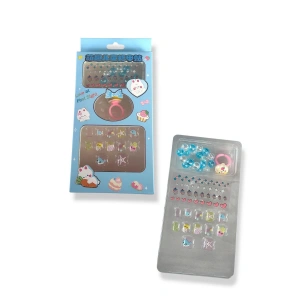 Mavi Renk Çocuk Tırnak /Bileklik /Yüzük /Sticker /Takma Tırnak Set