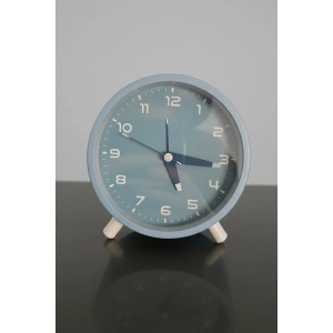 Mavi Renk Dekoratif Işıklı Alarmlı Masa Saati
