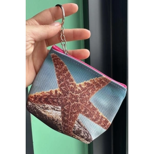 Mavi Renk Deniz Yıldızı Figürlü Anahtarlık /Cüzdan