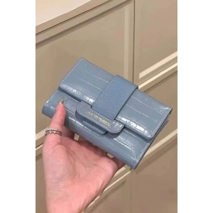 Mavi Renk Deri Kadın Cüzdan/Kartlık