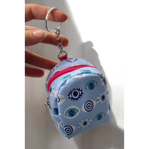 Mavi Renk Göz Figürlü Anahtarlık Cüzdan