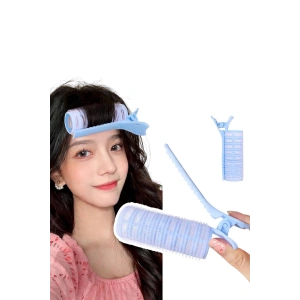 Mavi Renk İkili Pens Ve Cırtlı/ Yapışkanlı Saç Bigudisi /Orta Boy