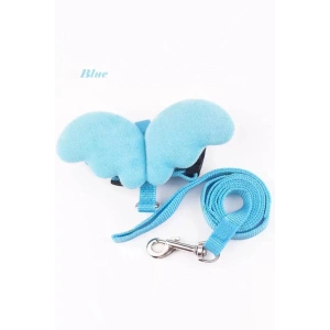 Mavi Renk Kanat Figürlü Bel Göğüs Ayarlanabilir Kedi/Köpek Tasma