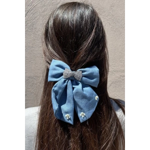 Mavi Renk Karışık Figürlü Taş Detaylı Otomat Toka