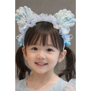 Mavi Renk Karışık Figürlü Zil Detaylı Çocuk Taç