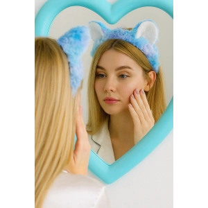 Mavi Renk Kulak Figürlü Peluş Saç Bandı