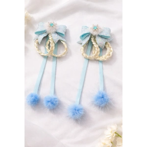 Mavi Renk Kurdele Figürlü 2li Yan Toka