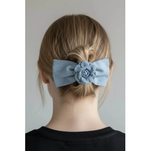 Mavi Renk Kurdele Figürlü Çiçek Detaylı Otomat Toka