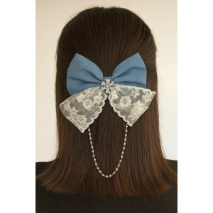 Mavi Renk Kurdele Figürlü Otomat Toka