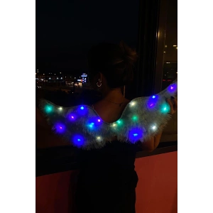 Mavi Renk Led Yanıp Sönen Işıklı Melek Kanat