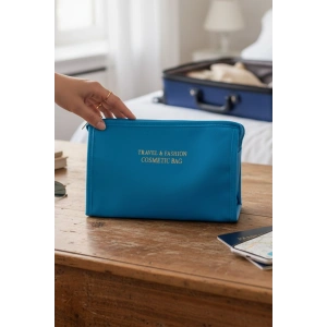 Mavi Renk Makyaj Çanta