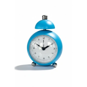 Mavi Renk Mini Dekoratif Alarmlı Yuvarlak Masa Saati