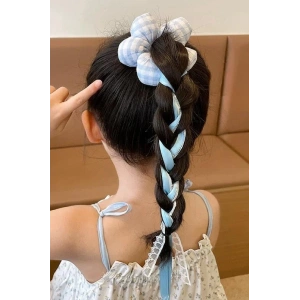 Mavi Renk Papatya Figürlü Kurdele Detaylı Simit Toka