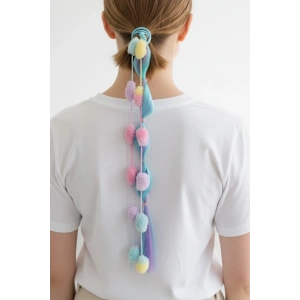 Mavi Renk Saç Detaylı Lastik Toka