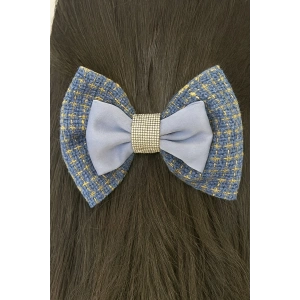 Mavi Renk Taş Detaylı Kurdele Otomat Toka