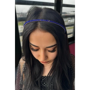 Mavi Renk Taş Detaylı Taç