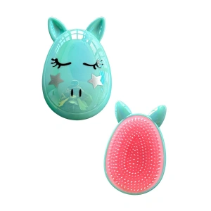 Mavi Renk Unicorn Figürlü Taşınabilir Saç Tarama Fırçası/ Tarak