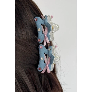 Mavi Renk Yıldız Figürlü 2li Mandal Toka Set