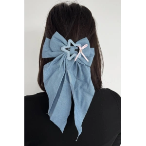 Mavi Renk Yıldız Figürlü Kurdele Otomat Toka