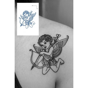 Melek Figürlü 12 Saat Sonra Kararan Geçici Dövme Tattoo