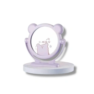 Mor Renk Ayıcık Figürlü Masa Aynası