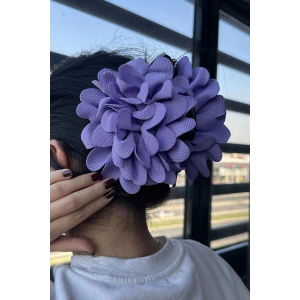 Mor Renk Çiçek Figürlü Mandal Toka