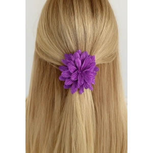 Mor Renk Çiçek Figürlü Mandal Toka