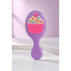 Mor  Renk Cupcake Figürlü Çocuk Saç Tarama Fırçası/Tarak