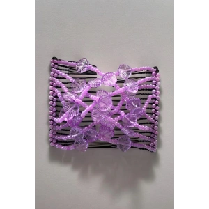 Mor Renk Deniz Kabuğu Figürlü Tel Tarak Toka