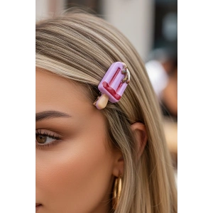 Mor Renk Dondurma Figürlü Yan Toka