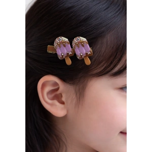 Mor Renk Dondurma Figürlü Yan Toka