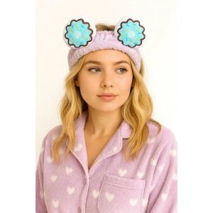 Mor Renk Donut Figürlü Peluş Saç Bandı