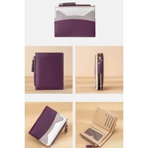 Mor Renk Kadın Deri Cüzdan/Kartlık