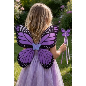 Mor Renk Kelebek Figürlü Kanat / Asa Set