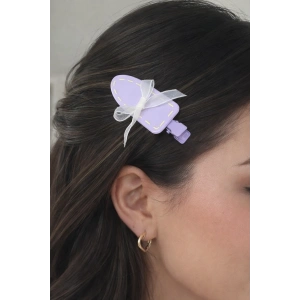 Mor Renk Kurdele Detaylı Yan Toka