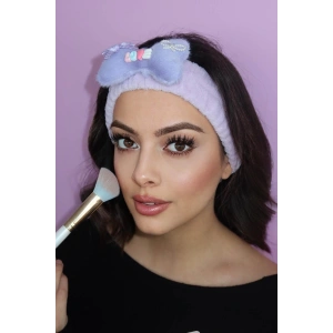 Mor Renk Love Yazılı Peluş Saç Bandı