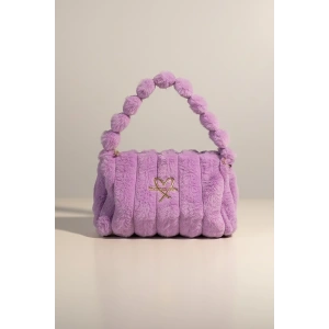 Mor Renk Peluş Makyaj Çantası